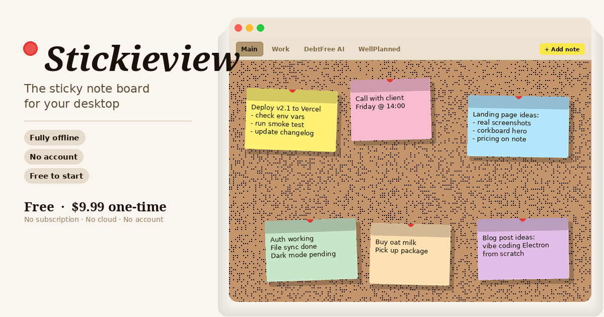 Stickieview, a sticky-note dashboard for the desktop